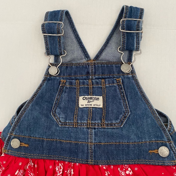 NWT Oshkosh Toddler Girl Denim Printed Tutu Dress - Picture 3 of 6